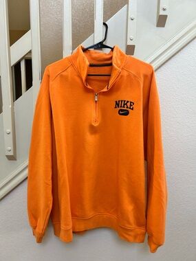 Nike Men’s Orange Half-Zip Fleece Sweatshirt